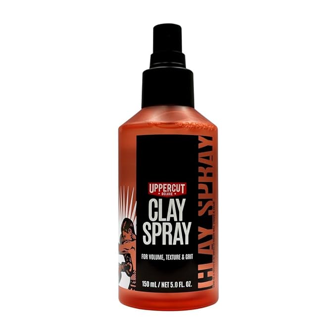 UPPERCUT DELUXE Clay Spray for Men, 5.0 oz – Texturizing Volume Spray with Natural Matte Finish – For Medium to Long Hair – Adds Grit, Thickness & Reworkable Hold