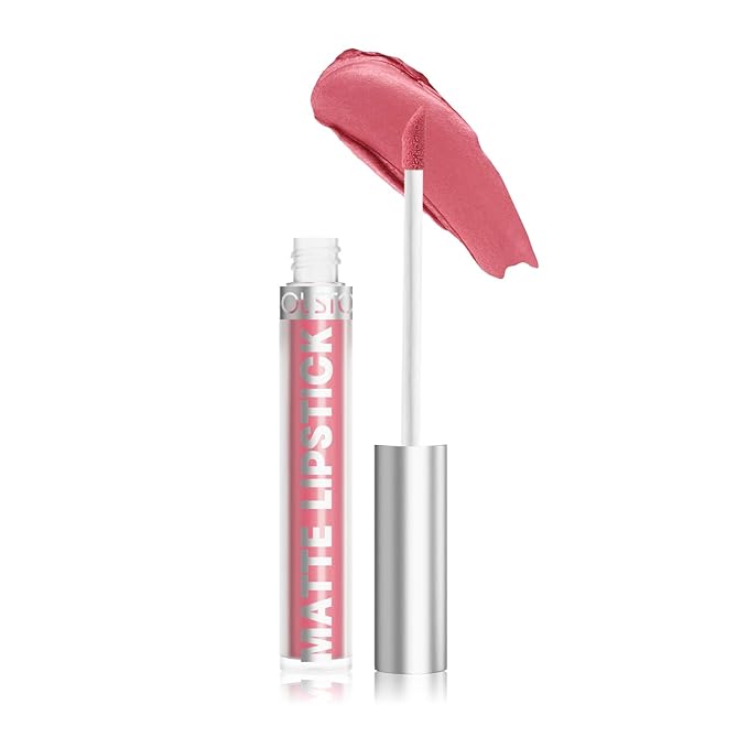 COOL STORY Matte Lip Stain Tint Highly Pigmented Color Long-Lasting Waterproof Rose Kiss (02)