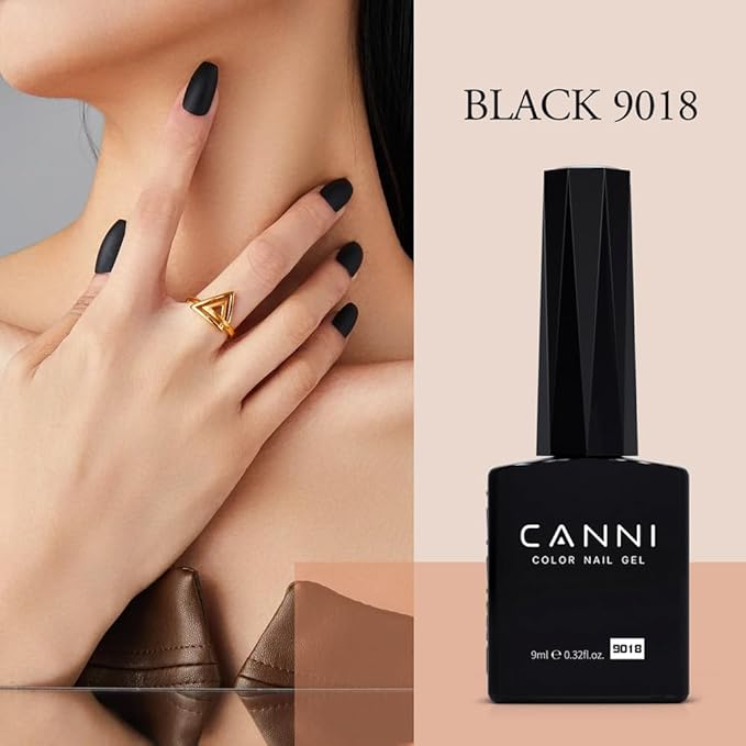 CANNI 2Pcs Hema-Free Black White Gel Nail Polish Set- Black and White Gel Polish Kit, Soak Off LED Nail Gel Manicure Kit DIY at Home Salon Gifts for Women Girls