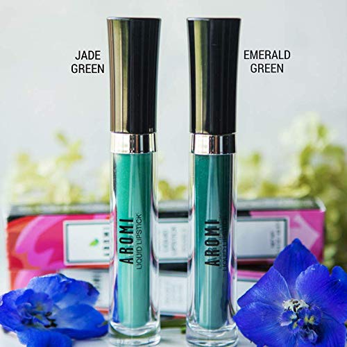 Aromi Emerald Green Liquid Lipstick | Dark Evergreen Lip Color, Vegan, Cruelty-free, Smudge Proof, Long-Lasting, Waterproof, Handmade (Emerald Green)