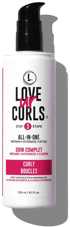 Love Ur Curls All in One Curl Cream Styler, Anti Frizz Curling Cream for Curly Hair, Repair, Define, Hydrate & Style with Shea Butter, 250mL