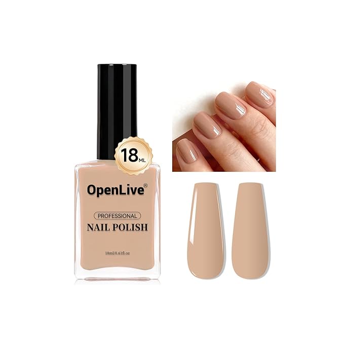 18ml Nude Nail Polish Large Volume Quick Drying Light Pink Nail Polish, Fast Drying and Long Lasting Color Nail Art DIY Home Manicure Gift for Women