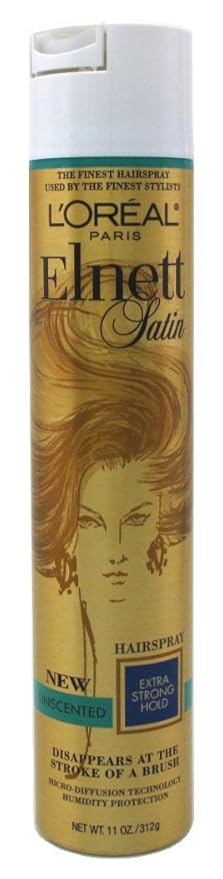 Loreal Elnett Satin Hairspray Extra Strong Hold Unscent 11 Ounce (325ml) (2 Pack)