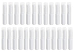 0.14oz Empty Flavored Lip Balm Container Tubes Plastic Homemade Moisturizing Lip Stick with Caps Bulk Fit for Women Adult DIY Making Supplies, 25 Count (White)