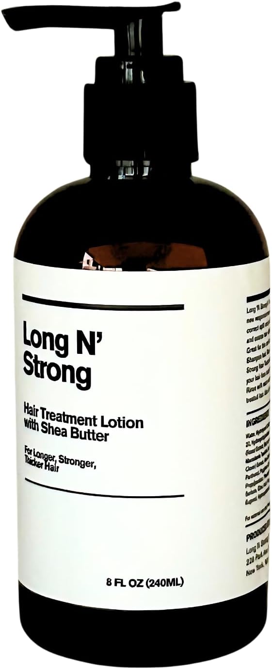 Long 'N Strong Treatment Lotion with Shea Butter - Moisturizer for All Hair Types - Strengthens and Repairs Color-Treated and Ethnic Hair - For Longer, Stronger, Thicker Hair - 8 Fl Oz (240 ml)