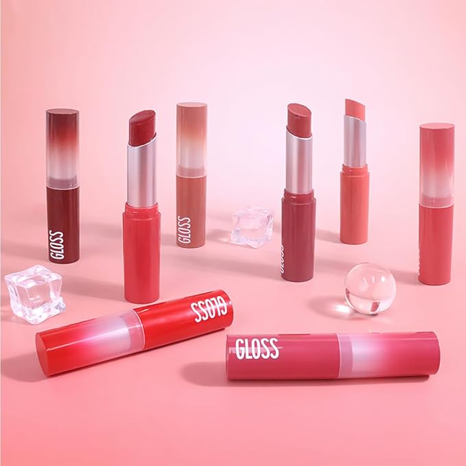 1Pc Pale Pink Butter Lipstick Tinted Lip Balm, Shine Moisturizing Plumper Lipstick for Women, Natural Nourishing Hydrating Lip Gloss Stain for Dry Lips, Lightweight Lip Liner Care Vegan Makeup