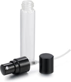20Pcs 5ml Empty Clear Glass Mist Spray Bottle Refillable Mini Perfume Atomizer Travel Sample Bottle with Black Aluminized Nozzle Makeup Container for Perfume (5ml Black Caps)
