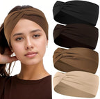12 Pcs Stretchy Sport Headbands for Women,Absorbed Sport Headband Soft Twist Knotted Headbands for Yoga, Workout Daily Life