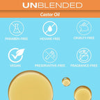 UNBLENDED Castor Oil 100% Pure, Cold-Pressed, Hexane-Free – Hair, Lashes, Brows & Skin – 60ml