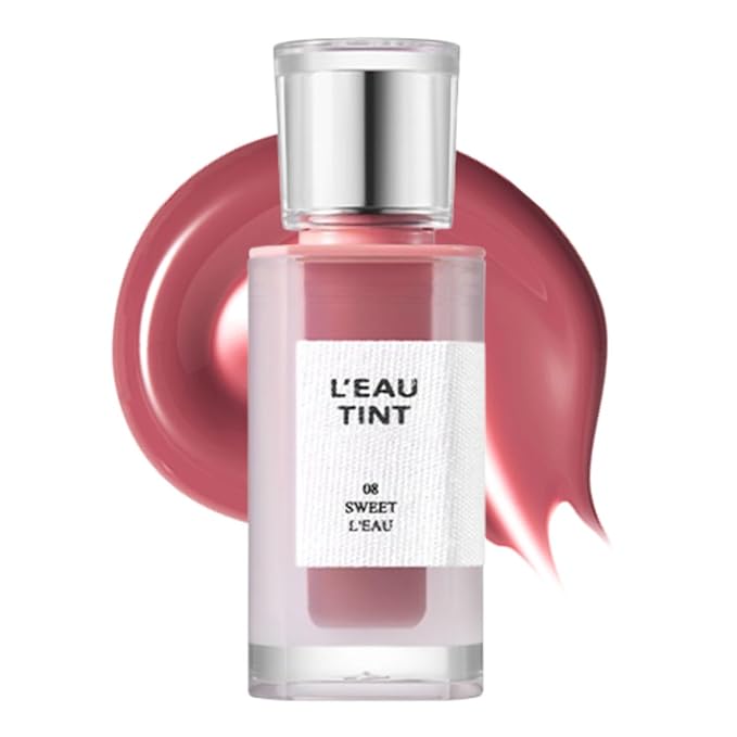 BBIA L’EAU Tint – Glossy & Glow Lip Stain Watery Lip Tint Non-Sticky High Shine Finish Long-lasting Moisturizing Lightweight Natural Daily Use Vegan Korean Makeup (08 SWEET L'EAU)