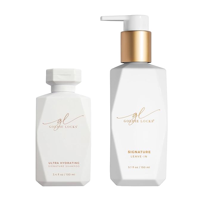 Goldie Locks Travel Size Shampoo & Full-Size Leave-In Conditioner Set - Sulfate-Free, Paraben-Free - Hydration, Frizz Control & Shine - Color & Extension Safe - Protein-Free - 3.4 fl oz + 5.1 fl oz