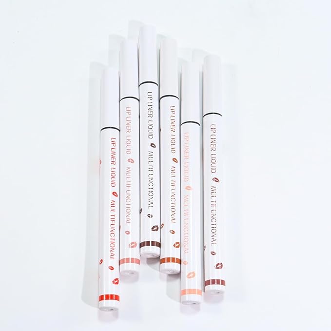 Kaely 3Pcs Ruby Red Dusty Pink Warm Pink Longwear Liquid Lip Liner Waterproof, 24 Hour Long Lasting Lip Liner Stain Marker Pen, 2-in-1 Matte Semi Permanent Lipliner & Lipstick, 09+10+13