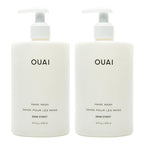 OUAI Hand Wash Full Size, Dean Street - Liquid Hand Soap with Jojoba, Avocado, & Rose Hip Oil for Replenished Skin - Gentle Exfoliating Kitchen & Bathroom Soap - (2 Pack, 16 Fl Oz Each)