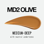 about-face THE PERFORMER Skin-Focused Foundation MD2Olive – Medium Coverage, Long-Wear, Breathable & Buildable Base – Clean, Vegan, Hydrating Formula with Blue Agave & Chlorella – 1.08oz