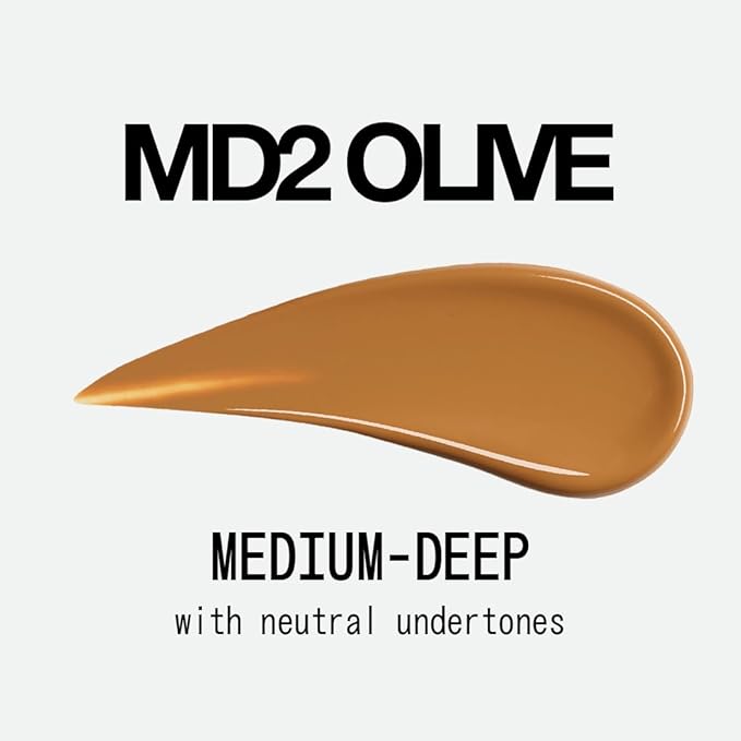 about-face THE PERFORMER Skin-Focused Foundation MD2Olive – Medium Coverage, Long-Wear, Breathable & Buildable Base – Clean, Vegan, Hydrating Formula with Blue Agave & Chlorella – 1.08oz