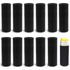10 Pcs 1 Oz Paperboard Lip Balm Tubes Cardboard Krafts Paper Lipstick Tube Empty Lip Gloss Container Refillable Paper Round Solid Perfume Tube Chapstick Tube DIY Cosmetic Deodorant (Black)