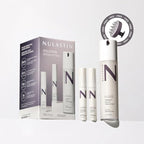 NULASTIN Solution Serum System - Lash Serum (0.1 Fl Oz), Scalp Treatment (1.7 Oz) + Brow Serum (0.1 Fl Oz) - Travel Gift Set for Fuller Lashes, Thicker Hair & Defined Brows (3 Count)
