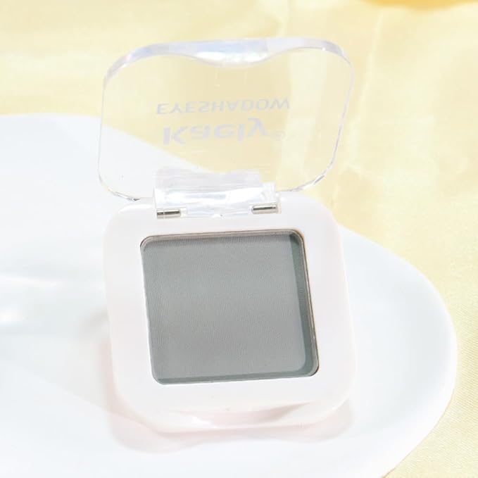 evpct Matte Grey Eyeshadow Singles, Smoky Gray Grey Dusty blue Cream Single Matte Eye Shadow Palette Makeup for Older Women, High Pigment Waterproof Monochrome Mini Eyeshadow Palette, sombra de ojos