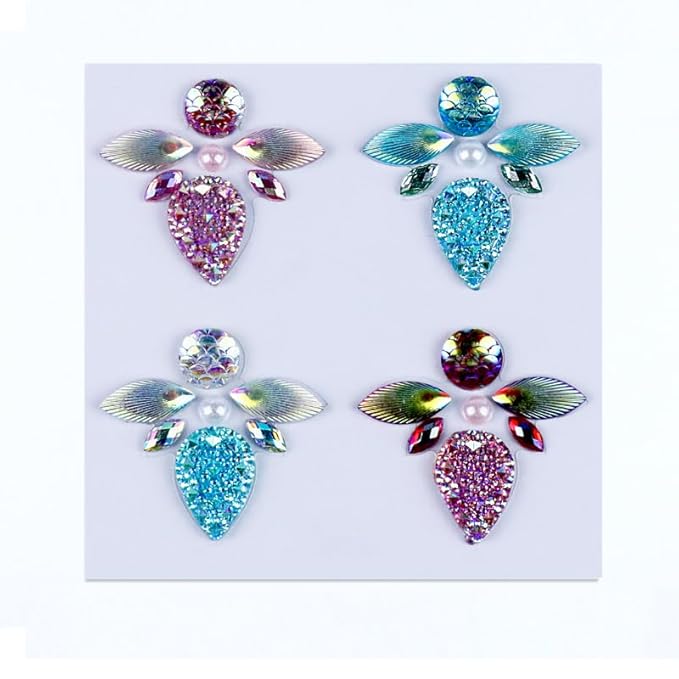 Facial Jewels Stickers, Makeup Accessories, Reusable Rhinestone Gems for Face Decoration, Stage Makeup, Party Glam (Face Gems(024))