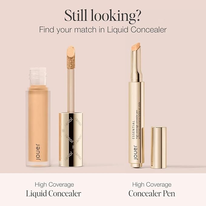 Jouer Essential High Coverage Liquid Concealer - Brightening Concealer - Color Corrector for Under Eye Dark Circles, Spot Coverage, and Eye Primer - Soft Matte Finish, Cappuccino