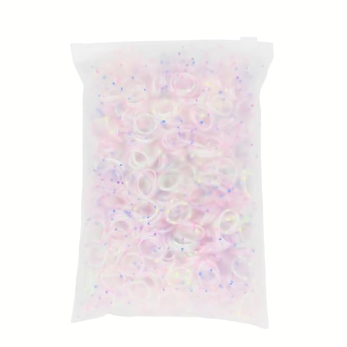 3200 Pcs Elastic Rubber Bands Small Hair Ties Hair Rubber Mini Hair Bands Hair Elastics Tiny Soft Holder Ponytails for Girls (Clear with dots)