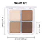 Powder Eyeshadow Quad, Beige Nude Taupe Brown Matte Eye Shadow Palette Makeup, Neutral Vegan Shimmer Quads Eye Shadow Palette for Older Women Pigmented Waterproof, paleta de sombras de ojos, 15