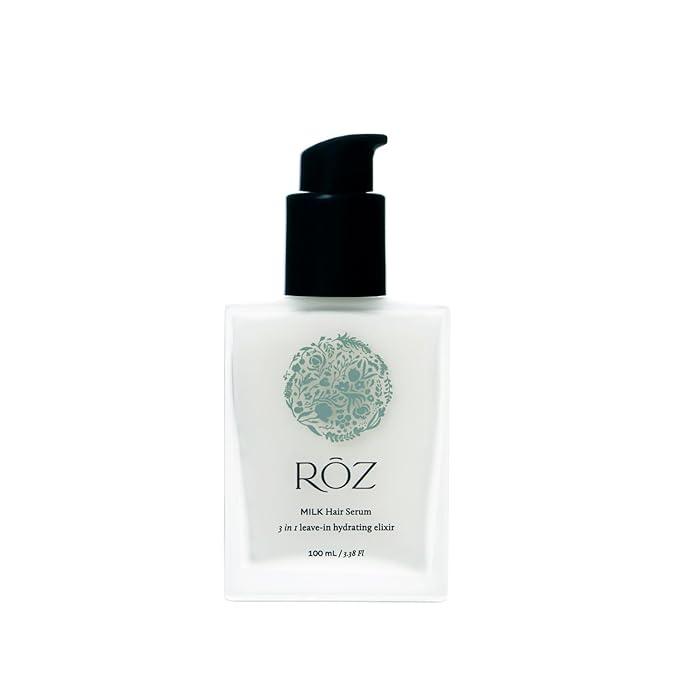 RŌZ Milk Hair Serum - Versatile 3-in-1 Leave-In for All Hair Types, Hydrates & Smooths, Frizz-Free Styling, Rich in Natural BotaniComplex™, Silicone-Free & Vegan. 3.4 fl. oz. / 100 ml