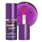 I DEW CARE Lip Gloss - Glow Easy Grape | Jojoba Seed Oil, Vitamin C, Pigmented Glossy Stain, Hydrating, Korean Makeup, Pink Color, Moisturizing, Nourishing Crystal, 0.20 FL Oz