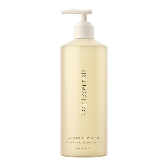 Oak Essentials Awaken Body Wash | Hydrating Shower Gel with Lavender Oil, Cedarwood Oil & Rice Bran Extract, 10.1 Fl Oz