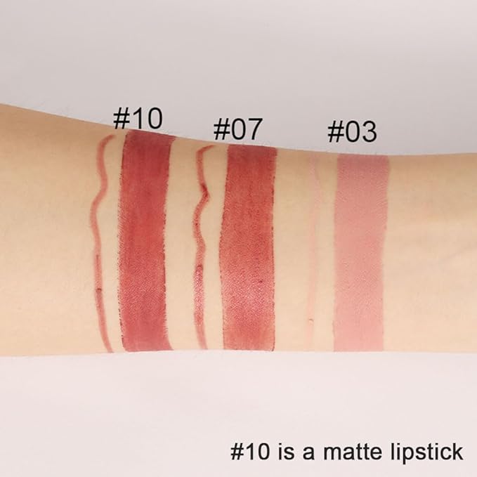 evpct 1Pcs Light Brown Lip Liner and Lipstick Set Kit for Women Matte Lips Kit with Lip Liner Lip Stains Long Lasting Waterproof 24 Hour Lipstick and Lip Liners Combo Lipliners Pencil Set 10#