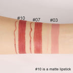 2-in-1 Light Brown Matte Lip Liner and Lipstick Set – Long Lasting 24H Waterproof Brown Lip Stain, Smudge Proof Lip Pencil Kit, Lip Makeup for Women and Girls, 10 Combo lapiz de labios