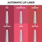 evpct Silky Lip Liner Pencil Retractable, Wine Red Smooth Lip Liner Creamy Velvet Lipliner Long-Lasting for Korean Makeup Contouring Matte Lip High Pigmented Rich Colors Crayon Lipstick Pen 06