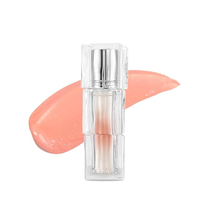 TIRTIR [*Mini Size Waterism Tinted Lip Gloss #22 Snowy Peach, 0.06 Fl Oz – Kiss Ready Lipgloss, 12H Long Lasting Non Sticky Natural Tinted Glow Korean Multiuse Cheek and Lip Tint for Women gift