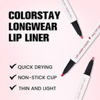 Kaely 3Pcs Chocolate Nude Brown Wine Longwear Liquid Lip Liner Waterproof, 24 Hour Long Lasting Lip Liner Stain Marker Pen, 2-in-1 Matte Semi Permanent Lipliner & Lipstick, 11+12+14