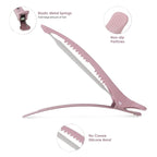 AIMIKE 12pcs Professional Hair Clips for Styling Sectioning, Anti-Slip No-Trace Duck Billed Hair Clips with Silicone Band, Salon and Home Hair Cutting Clips for Hairdresser, Women, Men - 4.3” Long