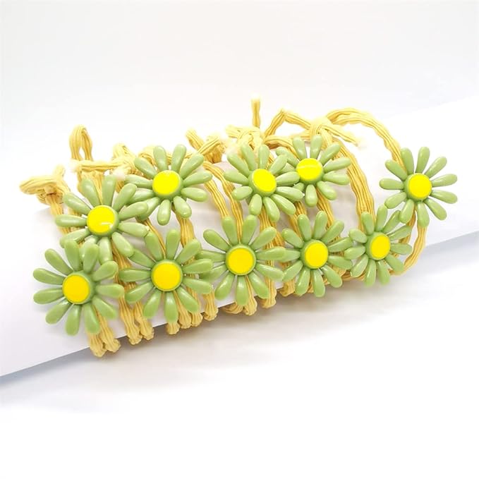 5pairs/Lot Sweet Hair Band Girl Hair Ties Hair Accessoires Small Sun Flower Design Rubber Band Perfect for Hair Style (Yellow Tie)