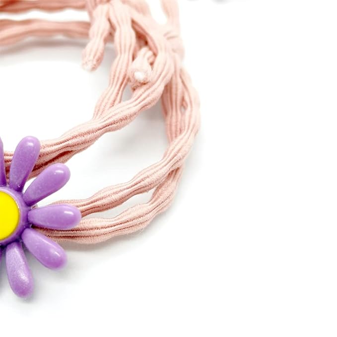 5pairs/Lot Sweet Hair Band Girl Hair Ties Hair Accessoires Small Sun Flower Design Rubber Band Perfect for Hair Style (L.Purple Tie)
