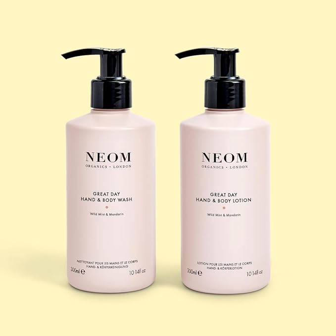 Neom – Great Day Hand & Body Lotion, 300ml | Wild Mint & Mandarin | Nourish and Soften, Zesty Fragrance
