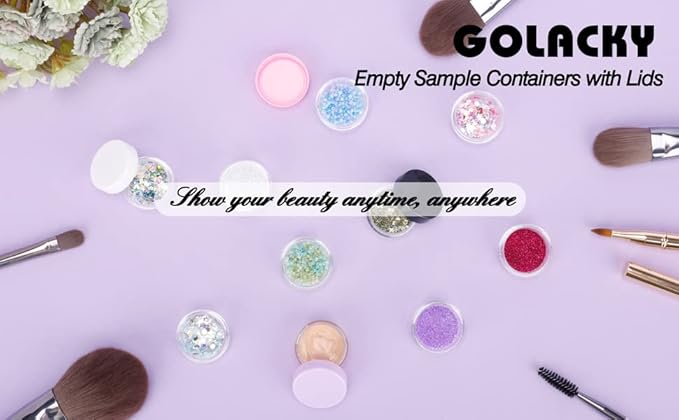 3 Gram Sample Jars with Lids, 200 Count Tiny Mini Cosmetic Containers with Labels, Makeup Travel Containers with Lids, Mini Disposable Spatulas