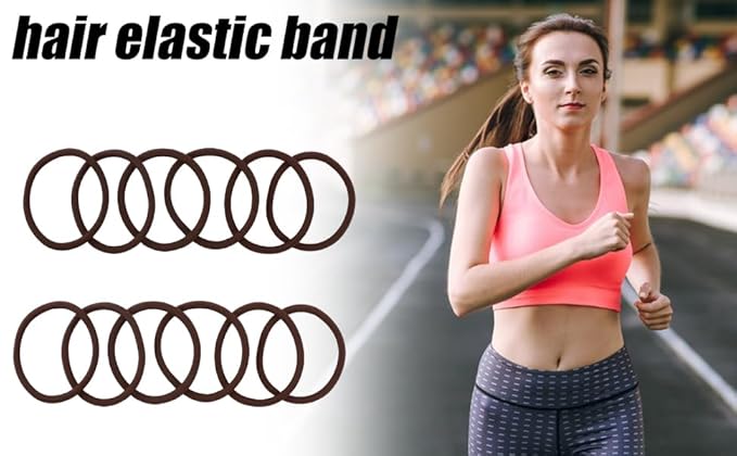 100PCS Hair Bands, 4MM Large Ponytail Holders, Brown - 2 Inch in Diameter Rubber Bands for Medium to Thick Hair, Curly Hair, Women or Girls