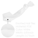 MEEDEE 100 Pack White No Crease Soft Ribbon Knotted Hair Ties - No Damage Ouchless Pony Tails & Yoga Bracelets for Women