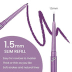 Kaely 1.5mm Skinny Gel Eyeliner Pencil,Grape Purple Cat Eye Liner Makeup Pen,Cream Smooth Eyeliner Crayon,delineador de ojos contra el agua,Waterproof Long Lasting 16 Hour,Vegan & Cruelty Free,05