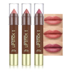 3Pcs Matte Lipstick Crayon Set for Women, 24 Hour Lipstick Lip Liner Pencil, Neutral Lip Stick Lipliner Long Lasting Waterproof Smudge Proof, Vegan & Cruelty-Free, 01+03+05