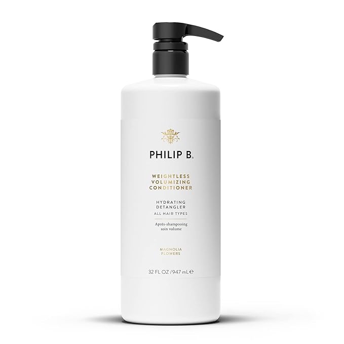 PHILIP B Weightless Volumizing Conditioner, 32 fl. oz. (947 ml) - Ultra-light Hair Detangler, Adds Extra Body and Shine