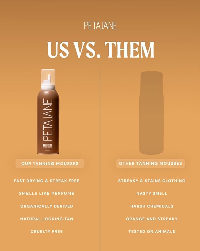 Medium Tanning Mousse 7oz - Made in the USA - Streak-Free, Fast-Absorbing, Lightweight, Vegan, Sunless Tanner for All Skin Types