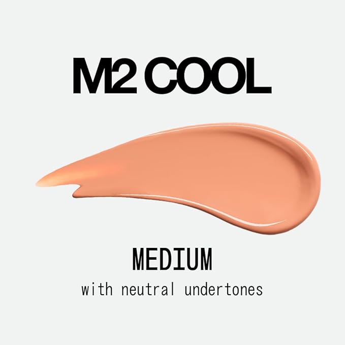 about-face THE PERFORMER Skin-Focused Foundation M2Cool – Medium Coverage, Long-Wear, Breathable & Buildable Base – Clean, Vegan, Hydrating Formula with Blue Agave & Chlorella – 1.08oz