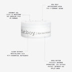 Fatboy Sea Salt Hair Pomade with Coconut Oil & Shea Butter, Lightweight Hold for Texture, Styling & Shine, Tousled Beach Waves Finish, Hair Care for All Hair Types, Paraben Free, Color Safe, 2.6 Oz
