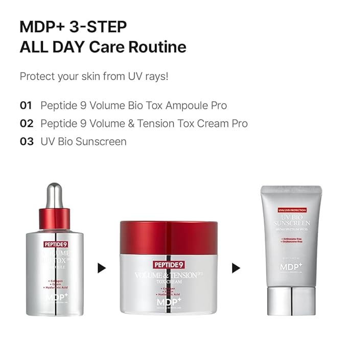 MDP+ Peptide 9 UV Bio Sunscreen | Korean Sunscreen SPF 50+ | Broad Spectrum UV Protection, Lightweight & Hydrating Formula
