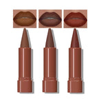 2-in-1 Gradient Matte Lipstick & Lip Liner Set, 3Pcs Long Lasting Waterproof Lip Crayon for Women, Flawless Contour, Lightweight Ombre Lip Color Pencil (01#05#08#)