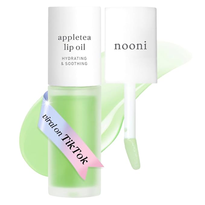 NOONI Korean Lip Oil - Appletea | Long-Lasting, Moisturizing, Plumping, Revitalizing for Dry Lips, Waterproof, No Peel Off, Hydrating, Stocking Stuffers, Tween Girls Trendy Stuff, 0.12 FL Oz